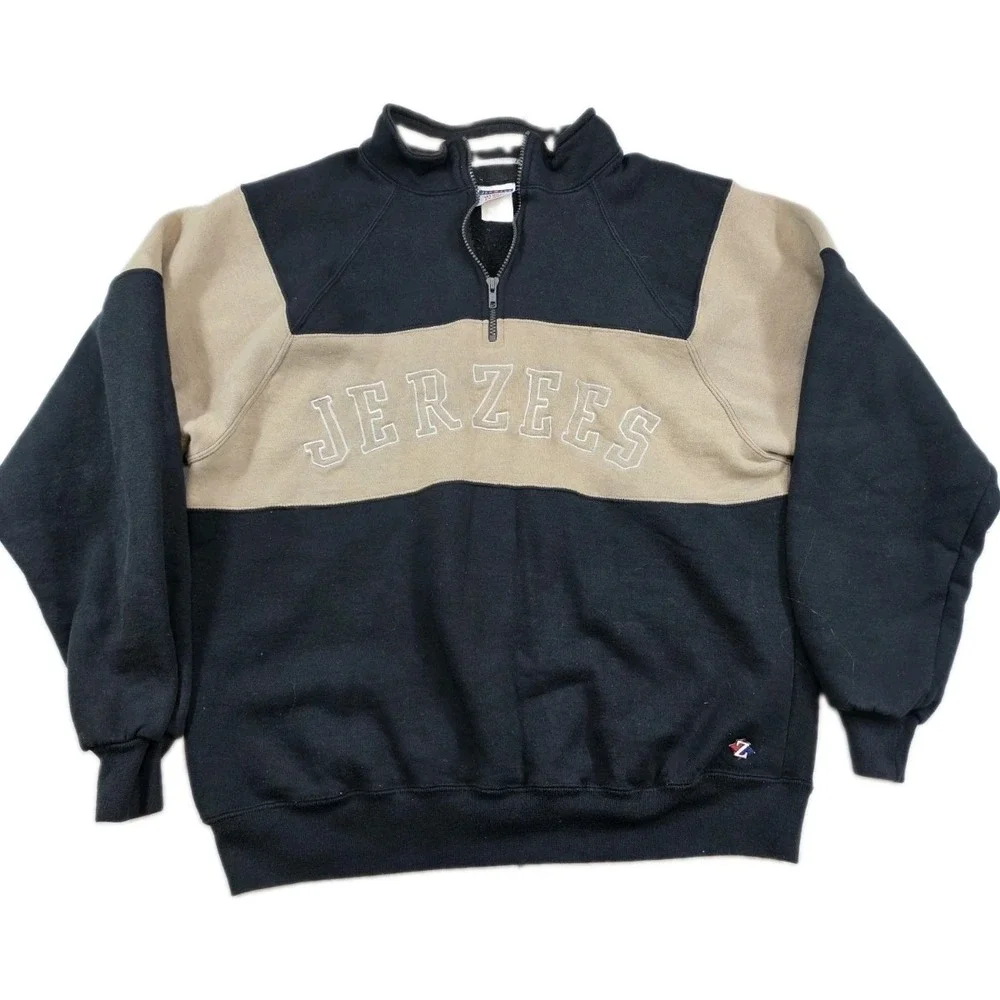 Vintage Jerzees World Class 1/4 Zip Sweatshirt Mens XL Cotton